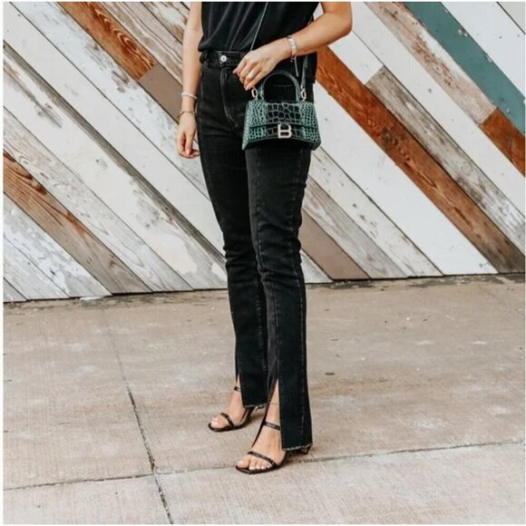 Abercrombie &‎ Fitch Curve Love High Rise Split Hem Denim Jeans Size 14 - Picture 1 of 7